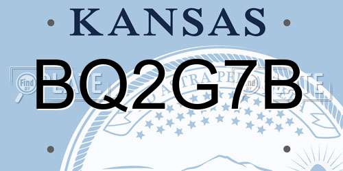 BQ2G7B Kansas License Plate