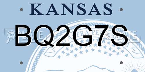 BQ2G7S Kansas License Plate