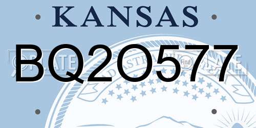 BQ2O577 Kansas License Plate