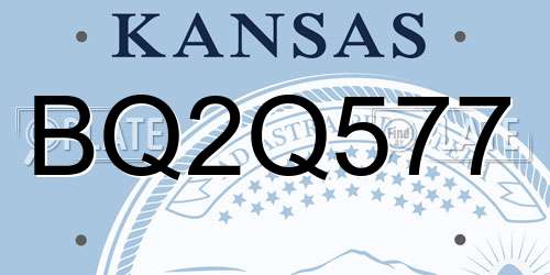 BQ2Q577 Kansas License Plate