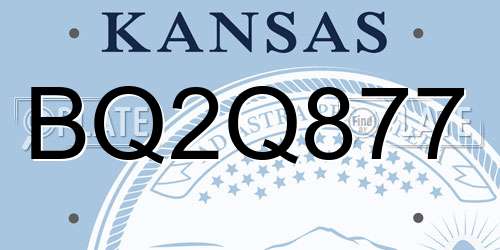 BQ2Q877 Kansas License Plate