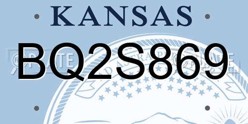 BQ2S869 Kansas License Plate