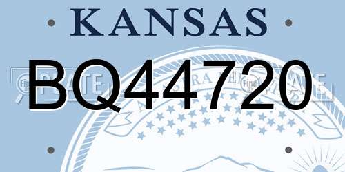 BQ44720 Kansas License Plate