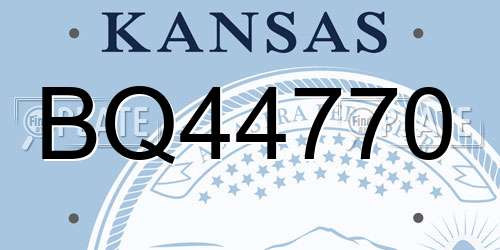 BQ44770 Kansas License Plate
