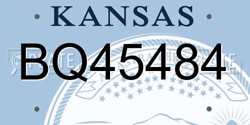 BQ45484 Kansas License Plate