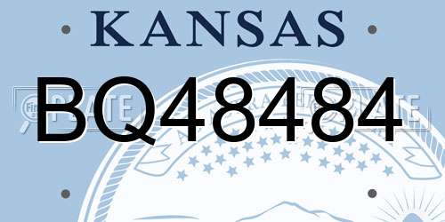 BQ48484 Kansas License Plate