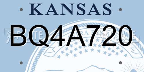 BQ4A720 Kansas License Plate