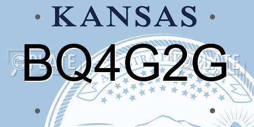 BQ4G2G Kansas License Plate