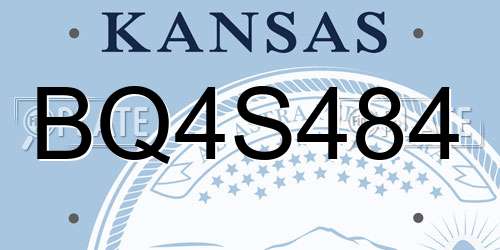BQ4S484 Kansas License Plate