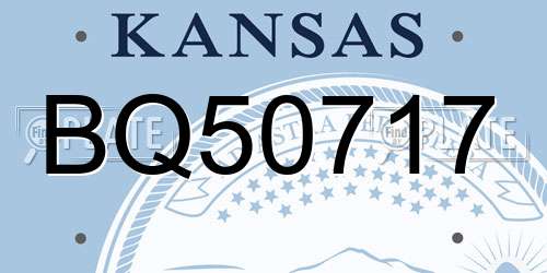 BQ50717 Kansas License Plate