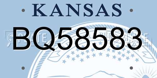 BQ58583 Kansas License Plate