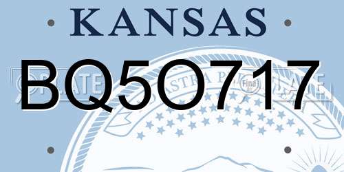 BQ5O717 Kansas License Plate