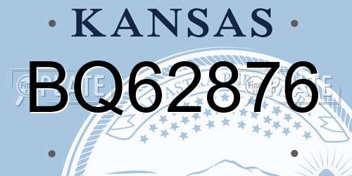 BQ62876 Kansas License Plate
