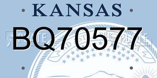 BQ70577 Kansas License Plate