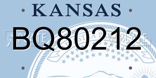 BQ80212 Kansas License Plate