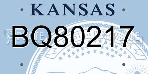 BQ80217 Kansas License Plate