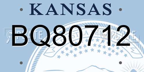 BQ80712 Kansas License Plate