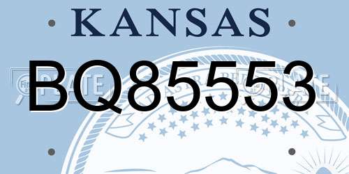 BQ85553 Kansas License Plate