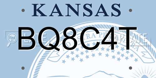 BQ8C4T Kansas License Plate