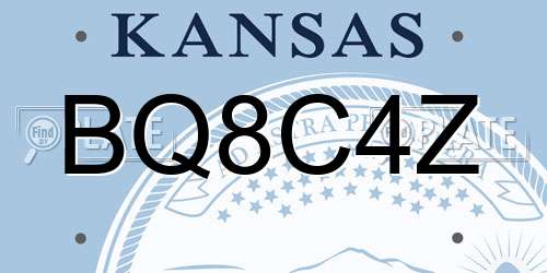 BQ8C4Z Kansas License Plate