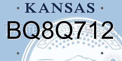 BQ8Q712 Kansas License Plate