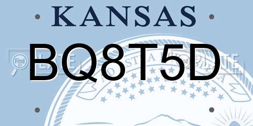 BQ8T5D Kansas License Plate