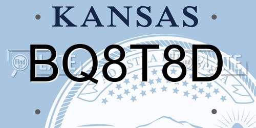BQ8T8D Kansas License Plate