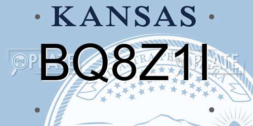 BQ8Z1I Kansas License Plate