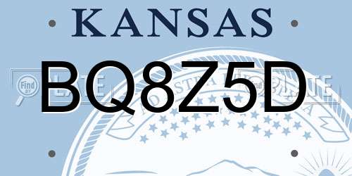 BQ8Z5D Kansas License Plate