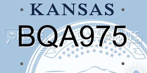BQA975 Kansas License Plate