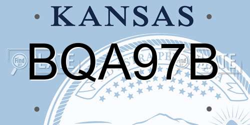 BQA97B Kansas License Plate