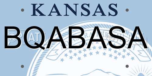 BQABASA Kansas License Plate