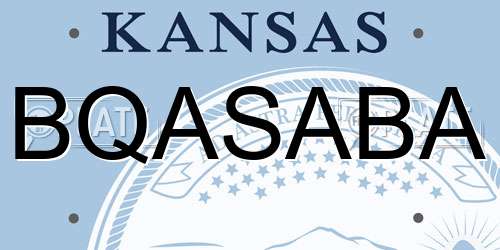 BQASABA Kansas License Plate