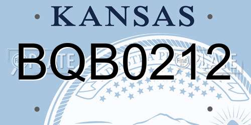 BQB0212 Kansas License Plate