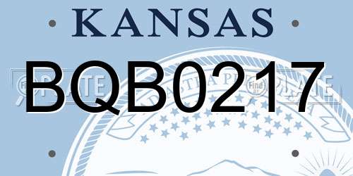 BQB0217 Kansas License Plate