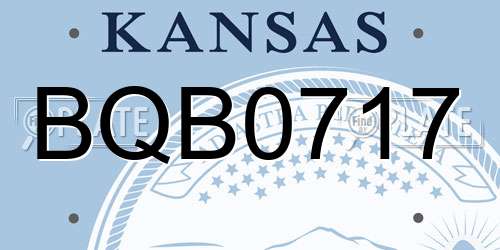 BQB0717 Kansas License Plate