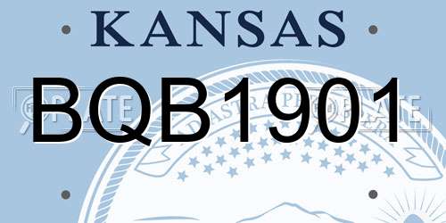 BQB1901 Kansas License Plate