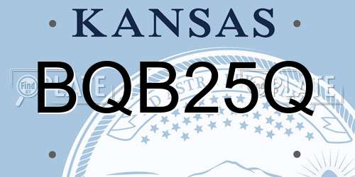 BQB25Q Kansas License Plate