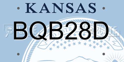 BQB28D Kansas License Plate
