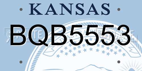 BQB5553 Kansas License Plate