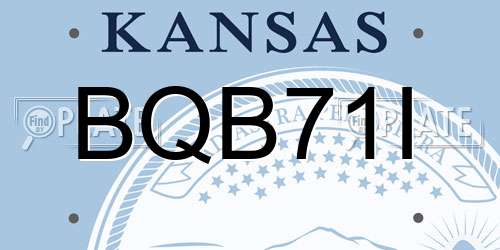 BQB71I Kansas License Plate