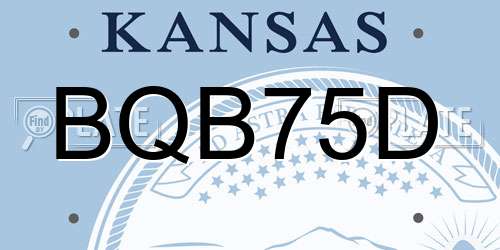 BQB75D Kansas License Plate