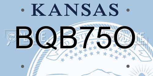BQB75O Kansas License Plate