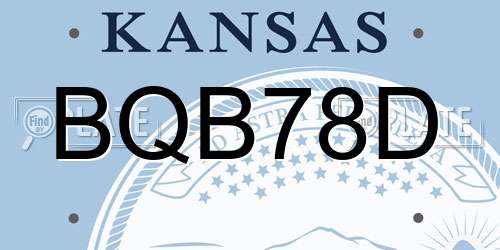 BQB78D Kansas License Plate