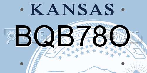 BQB78O Kansas License Plate
