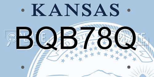 BQB78Q Kansas License Plate
