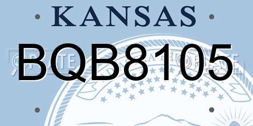 BQB8105 Kansas License Plate