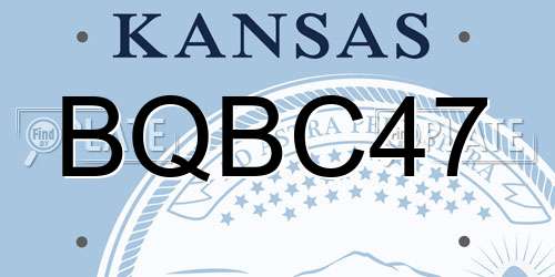 BQBC47 Kansas License Plate