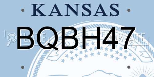 BQBH47 Kansas License Plate
