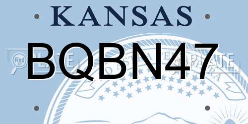 BQBN47 Kansas License Plate